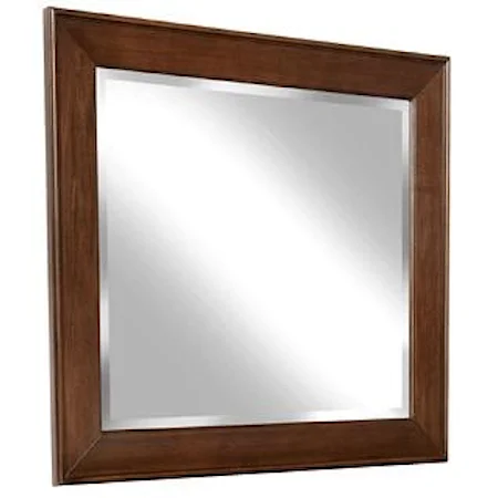 Small Wood-Framed Beveled Mirror